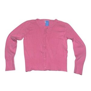 Pink Button Up Cardigan Sweater